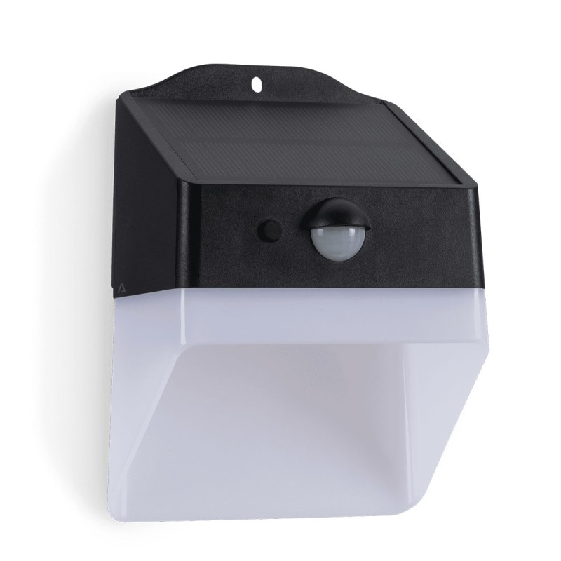 Applique murale Led d'extérieur solaire Noire 2WDétecteur de mouvement Angle120° IP65 ASLO
