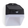 Applique murale Led d'extérieur solaire Noire 2WDétecteur de mouvement Angle120° IP65 ASLO
