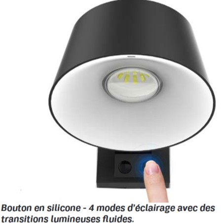 Applique murale LED solaire Noire 5.26W 1000 Lumen Eclairage LED Détecteur infrarouge Angle 120° IP54 ASLO