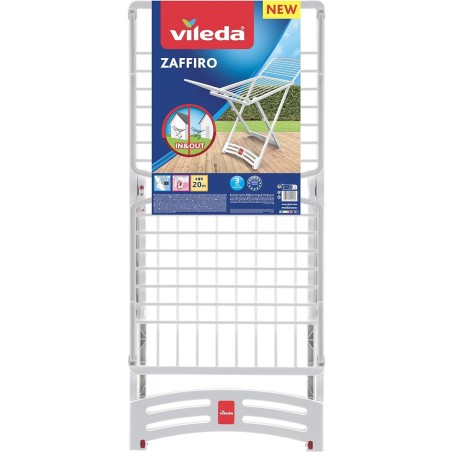 Séchoir à Linge Etendage pliable 20 m avec ailes 182 x 55 x 88 cm Fil anti-plis Roulette VILEDA