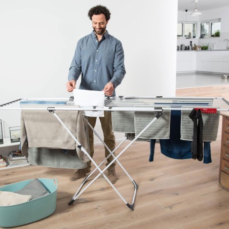 Séchoir à linge Double 187 x 57 x H94 cm Etendage pliable Tube Anti-plis VILEDA