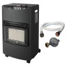 Poele à gaz pliable 4,2KW Noir Allumage Piezo Tuyau gaz + détendeur butane INTEC