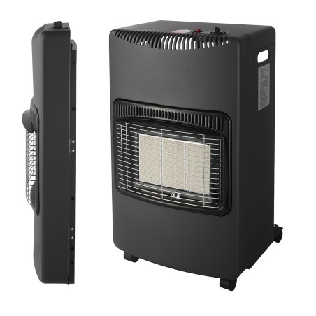 Poele à gaz pliable 4,2KW Noir Allumage Piezo Tuyau gaz + détendeur butane INTEC