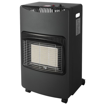 Poele à gaz pliable 4,2KW Noir Allumage Piezo Tuyau gaz + détendeur butane INTEC