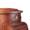 Poele à gaz 3,4 KW Rouge Effet poêle à bois Fonte véritable + Tuyau gaz + détendeur butane Provence UNIVERSAL