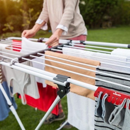 Séchoir à linge Double 187 x 57 x H94 cm Etendage pliable Tube Anti-plis VILEDA