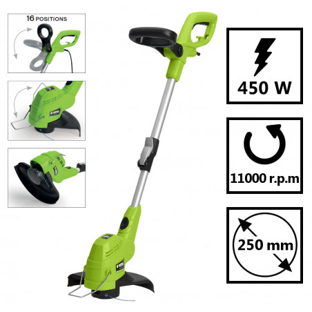 Coupe bordures 550W Mat téléscopique Coupe 30cm Tête Automatique Fil 1.6mm VITO