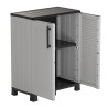 Armoire de rangement Gris 68 x 37 x 90cm Meuble de rangement Intérieur Exterieur 2 portes 2 Etagères Charnière acier INTEC