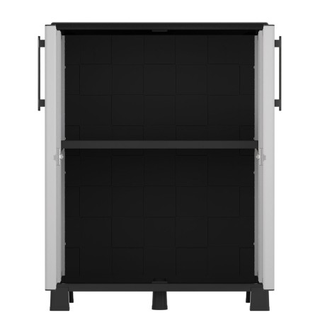 Armoire de rangement Gris 68 x 37 x 90cm Meuble de rangement Intérieur Exterieur 2 portes 2 Etagères Charnière acier INTEC