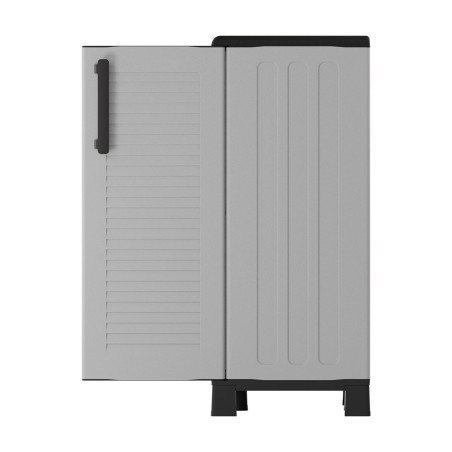Armoire de rangement Gris 68 x 37 x 90cm Meuble de rangement Intérieur Exterieur 2 portes 2 Etagères Charnière acier INTEC