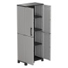 Armoire de rangement 2 portes 4 Etagères Grise 68 x 37 x H169 cm 4 pieds INTEC