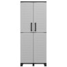Armoire de rangement 2 portes 4 Etagères Grise 68 x 37 x H169 cm 4 pieds INTEC