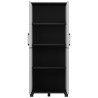 Armoire de rangement 2 portes 4 Etagères Grise 68 x 37 x H169 cm 4 pieds INTEC