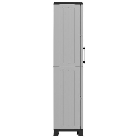 Armoire de rangement 2 portes 4 Etagères Grise 68 x 37 x H169 cm 4 pieds INTEC