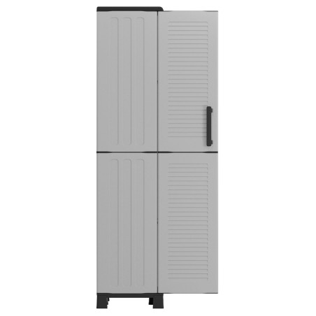 Armoire de rangement 2 portes 4 Etagères Grise 68 x 37 x H169 cm 4 pieds INTEC