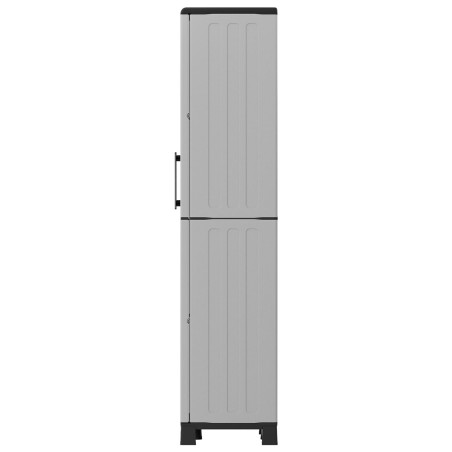 Armoire de rangement 2 portes 4 Etagères Grise 68 x 37 x H169 cm 4 pieds INTEC