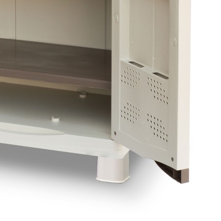 Armoire de rangement 2 portes 2 Etagères 70 x 47 x 97cm 4 pieds Charge 50kg max INTEC