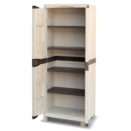 Armoire de rangement 2 portes 4 Etagères 70 x 47 x 184cm 4 pieds Charge 100kg max INTEC
