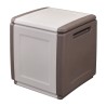 Coffre de rangement 130L Beige/Taupe 54 x 53 x H57cm Poignées de transport polypropylène INTEC