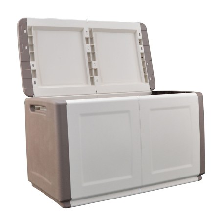 Coffre de Rangement Extérieur 230L Malle de Jardin Beige/Taupe 96 x 53 x H57cm Poignées de transport INTEC