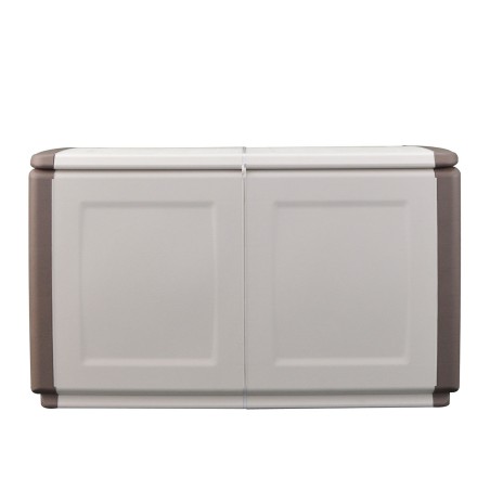 Coffre de Rangement Extérieur 230L Malle de Jardin Beige/Taupe 96 x 53 x H57cm Poignées de transport INTEC