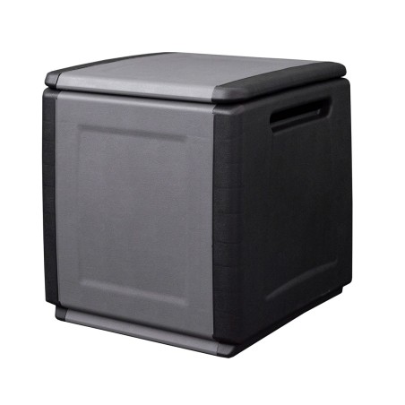 Coffre de rangement 130L Gris/Noir 54 x 53 x H57cm Poignées de transport polypropylène INTEC