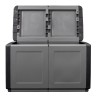 Coffre de rangement 230L Coffre de Jardin Gris/Noir 96 x 53 x H57cm Poignées de transport polypropylène INTEC