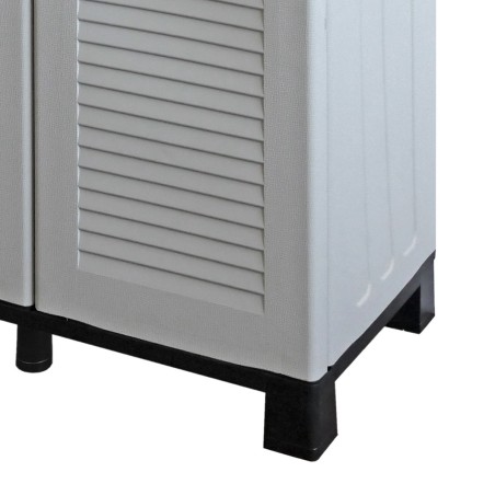 Poubelles de tri Selectif 3 Sacs Armoire Recyclage Gris Clair 102 x 37 x 90 cm Poubelle de tri 3 Portes 4 pieds INTEC