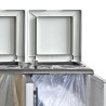 Poubelles de tri Selectif 3 Sacs Armoire Recyclage Gris Clair 102 x 37 x 90 cm Poubelle de tri 3 Portes 4 pieds INTEC
