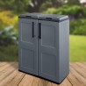 Poubelles de tri Selectif 2 Sacs Meuble mi- hauteur Dim 68 x 37 x 84cm 2 Anneaux de support de sac 2 Portes INTEC