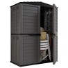 Abri de jardin 2 portes 151 x 83 x H200 cm Anthracite Cabanon de jardin Plancher intégré INTEC