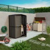 Abri de jardin 2 portes 151 x 83 x H200 cm Anthracite Cabanon de jardin Plancher intégré INTEC