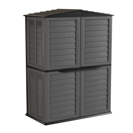 Abri de jardin 2 portes 151 x 83 x H200 cm Anthracite Cabanon de jardin Plancher intégré INTEC