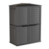 Abri de jardin 2 portes 151 x 83 x H200 cm Anthracite Cabanon de jardin Plancher intégré INTEC