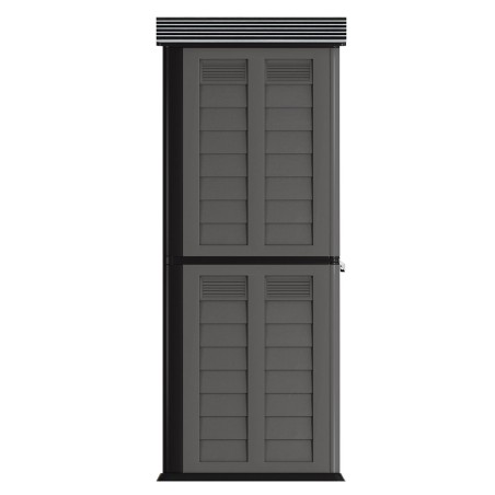 Abri de jardin 2 portes 151 x 83 x H200 cm Anthracite Cabanon de jardin Plancher intégré INTEC