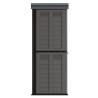 Abri de jardin 2 portes 151 x 83 x H200 cm Anthracite Cabanon de jardin Plancher intégré INTEC