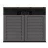 Cache Poubelles 2 portes Gris - Tri sélectif Extérieur - Abri Poubelle Design pour Terrasse et Jardin 1500L INTEC