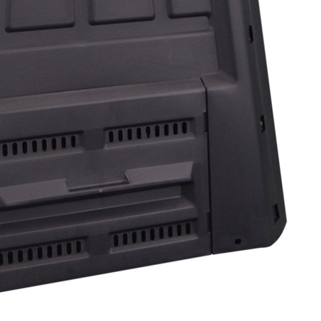Composteur de jardin 380L Anthracite Déchets verts Couvercle et trappe d'extraction INTEC