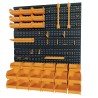 Panneau porte Outils 66 x 78 x 1.7cm 4 panneaux perforés 15 petits - 12 grands bacs 38 Crochets Etagère murale