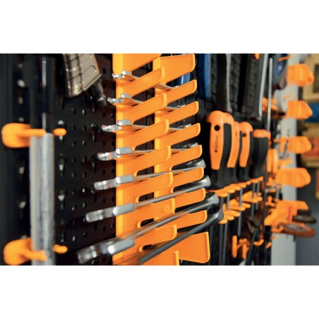 Panneau porte Outils 66 x 78 x 1.7cm 4 panneaux perforés 15 petits - 12 grands bacs 38 Crochets Etagère murale