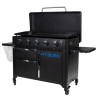Plancha à Gaz 5 Brûleurs Plaque Ceramique 90 x 46 cm Amovible 14650W Chariot et Housse de protection Pit Boss