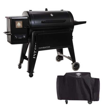 Barbecue à Pellets Grill et Fumoir Ecran LCD Cuisson 90x50cm 8 cuissons + Housse de protection Navigator 1150 PIT BOSS