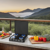 Plaque de cuisson gaz 4 feux 8800W Réchaud à gaz portable Noire Gaz Butane ou Propane Bruleurs inox INTEC