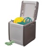 Coffre de rangement 130L Beige/Taupe 54 x 53 x H57cm Poignées Box avec couvercle SATURNIA