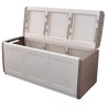 Coffre de rangement 330L Beige/Taupe 138 x 53 x H57cm Poignées de transport polypropylène SATURNIA