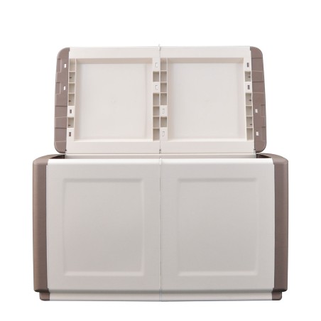 Coffre de rangement 230L Beige/Taupe 96 x 53 x H57cm Poignées de transport polypropylène ART PLAST
