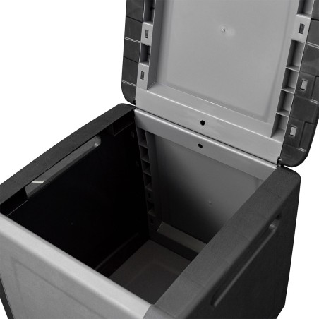 Coffre de rangement 130L Gris/Noir 54 x 53 x H57cm Poignées de transport polypropylène SATURNIA