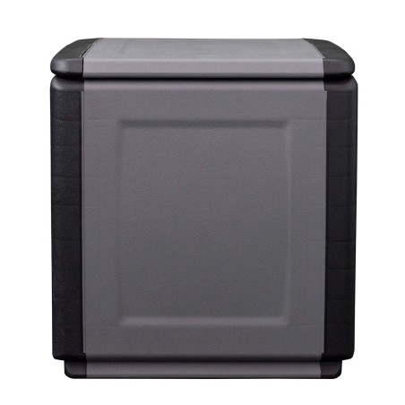 Coffre de rangement 130L Gris/Noir 54 x 53 x H57cm Poignées de transport polypropylène SATURNIA