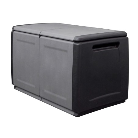 Coffre de rangement 230L Coffre de Jardin Gris/Noir 96 x 53 x H57cm Poignées de transport polypropylène ArtPlast
