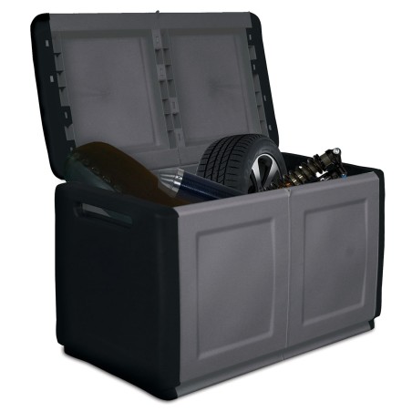 Coffre de rangement 230L Coffre de Jardin Gris/Noir 96 x 53 x H57cm Poignées de transport polypropylène ArtPlast
